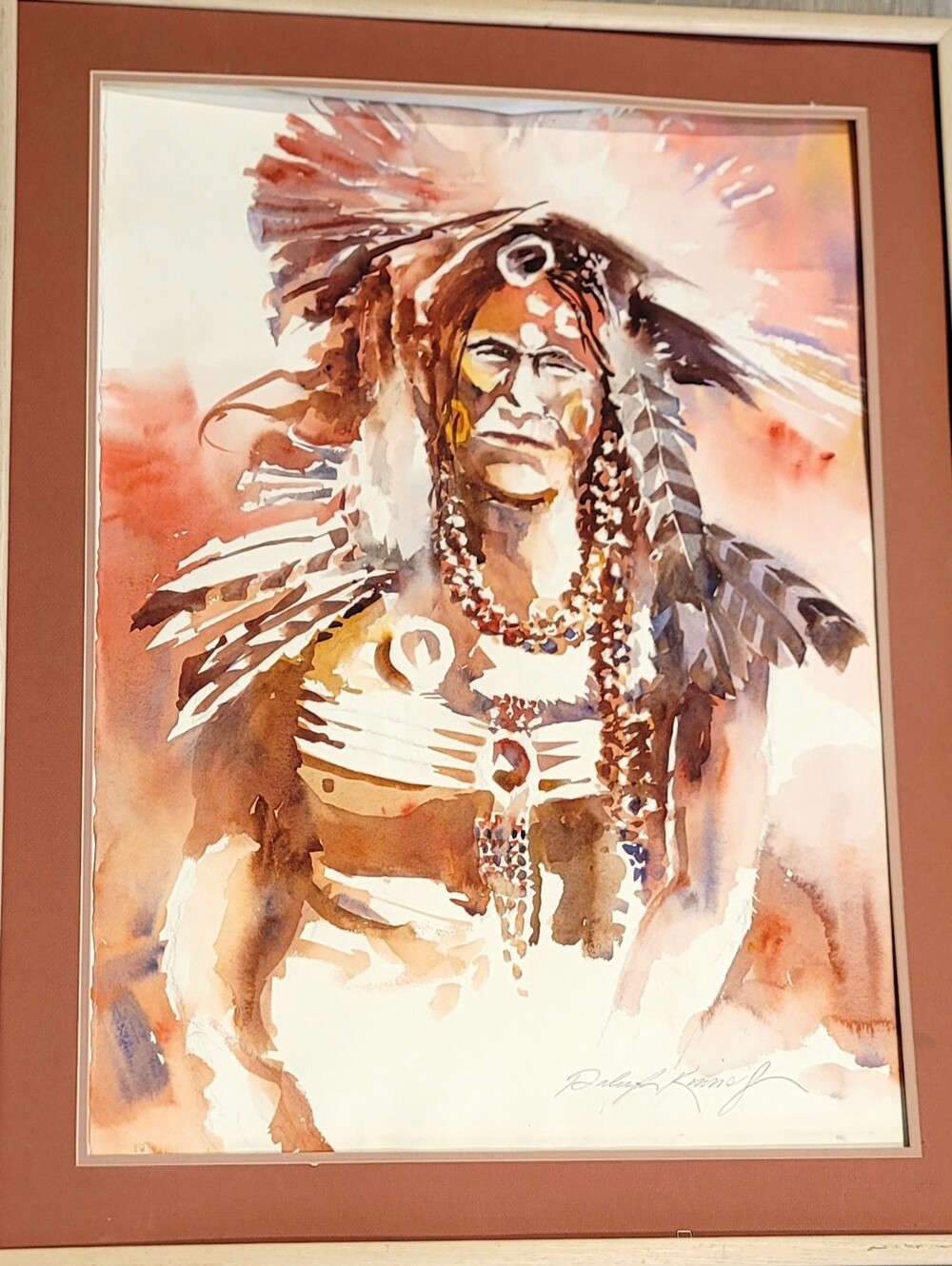 Original Watercolor Painting By Raleigh Kinney Indigenious Native Southwest Art